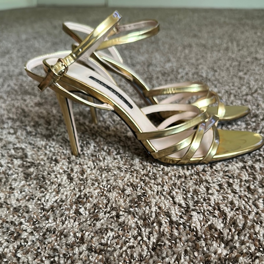 Zara Gold Strappy Heels
